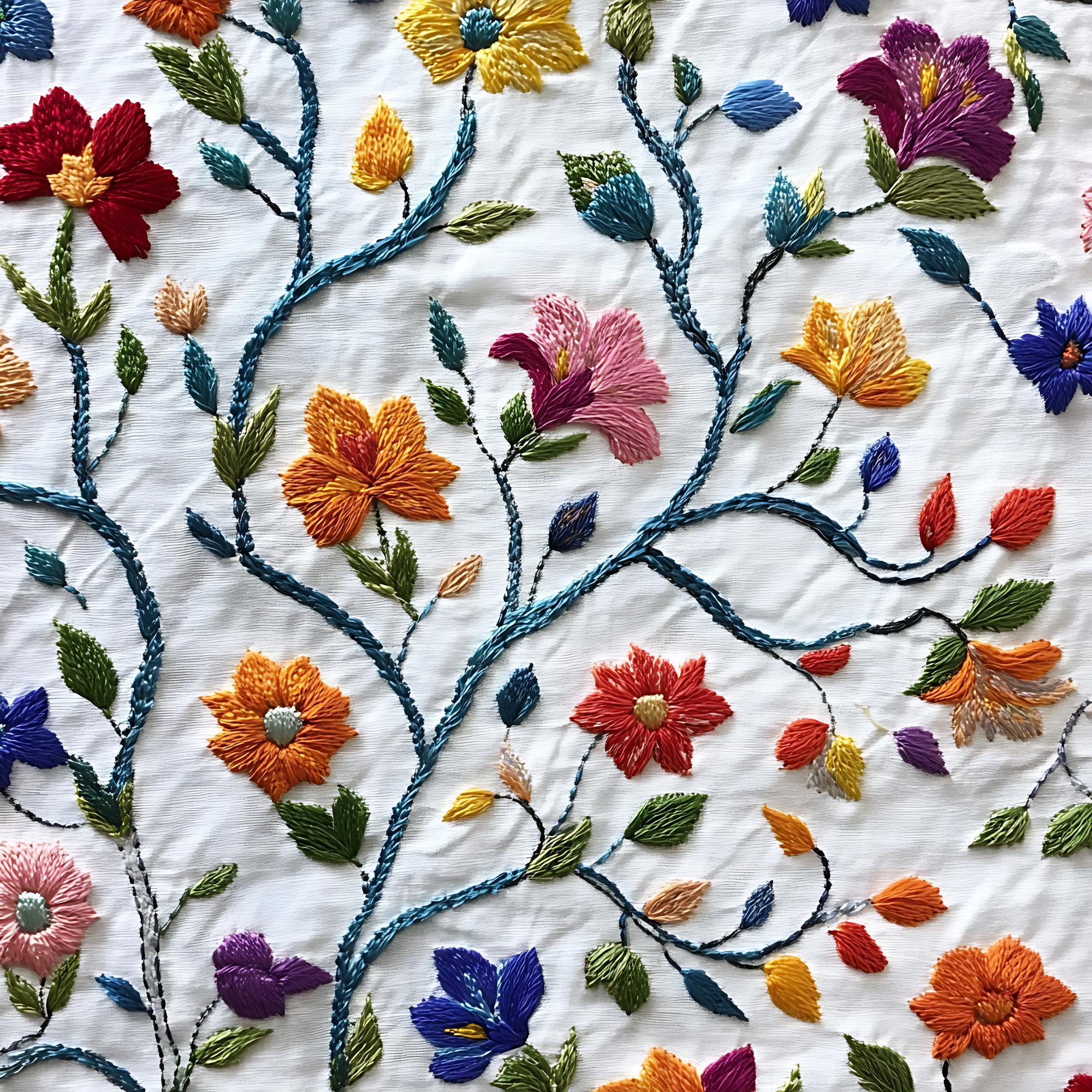 Nakış detayı: çiçek motif
